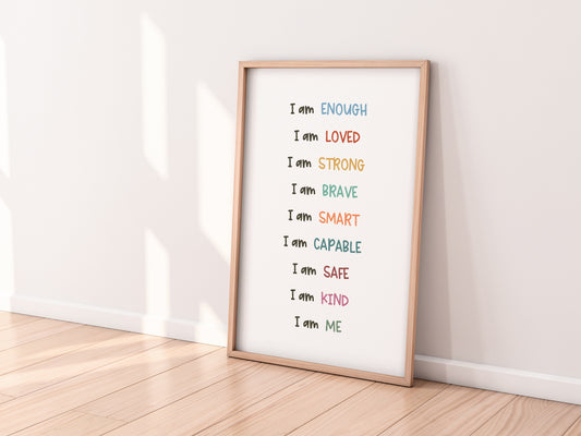 I Am Affirmations Poster