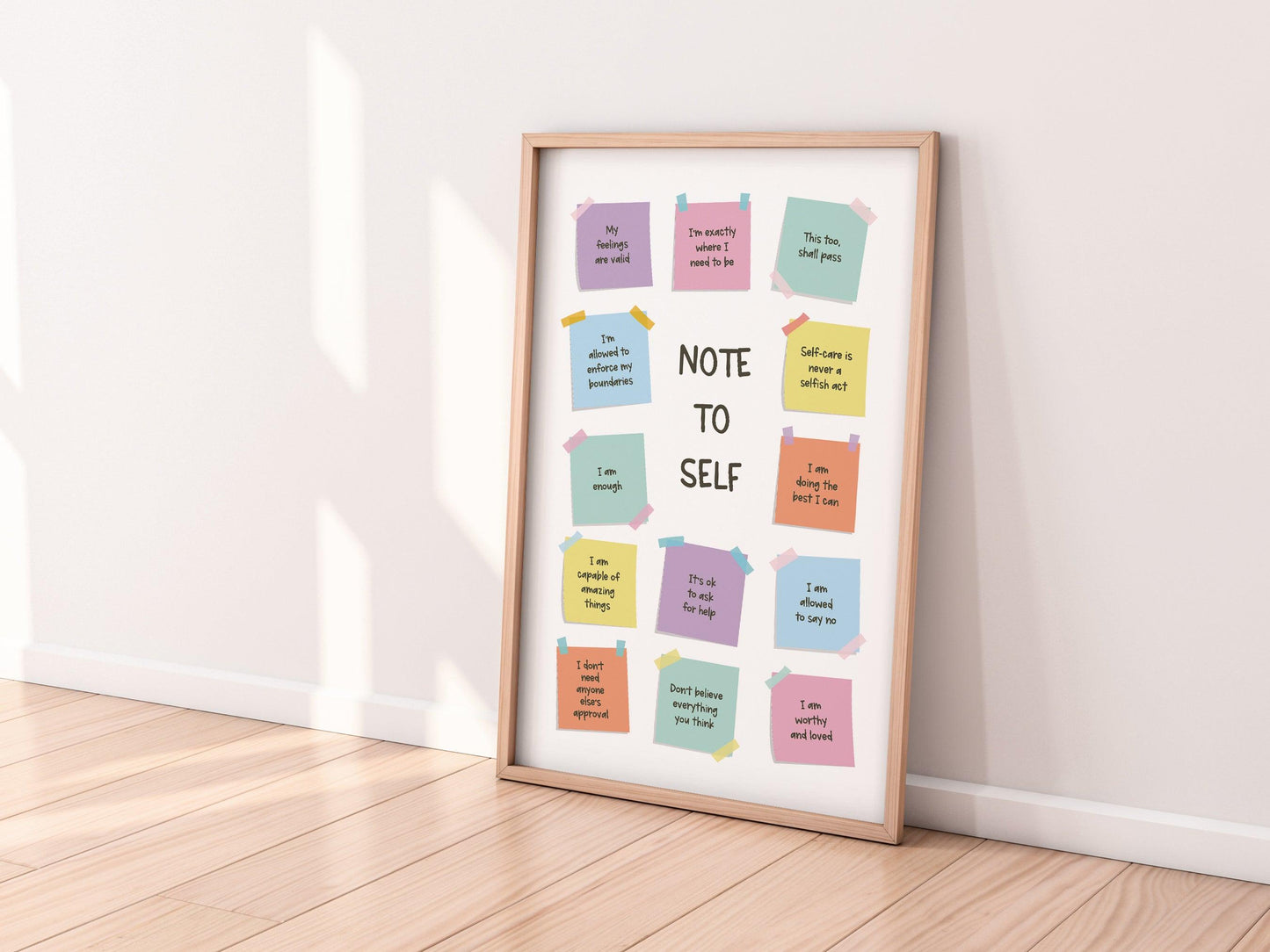 Note to Self Poster - Shine and Thrive Therapy
