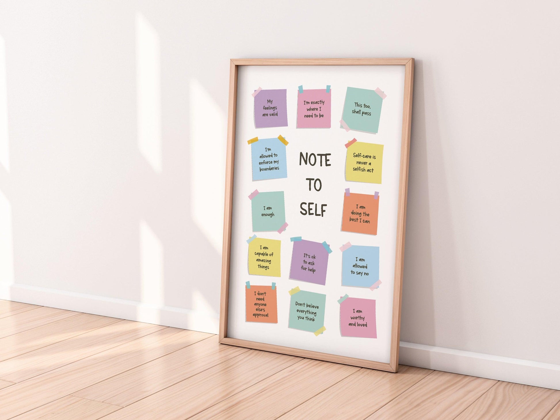 Note to Self Poster - Shine and Thrive Therapy