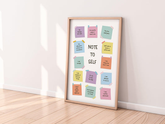 Note to Self Poster - Shine and Thrive Therapy