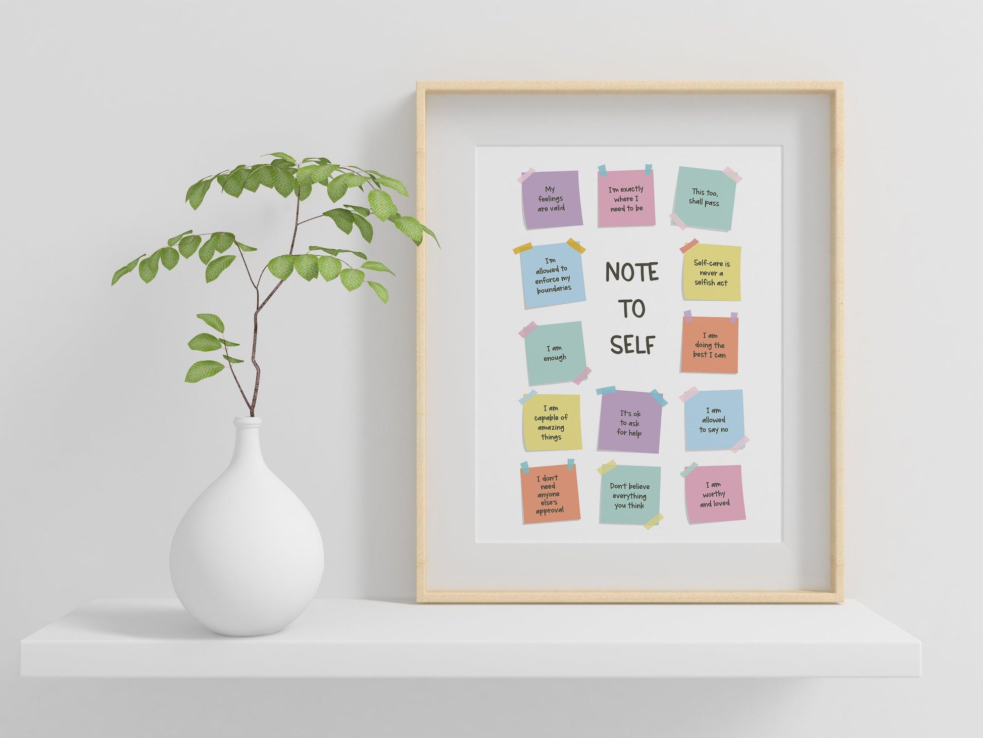 Note to Self Poster - Shine and Thrive Therapy