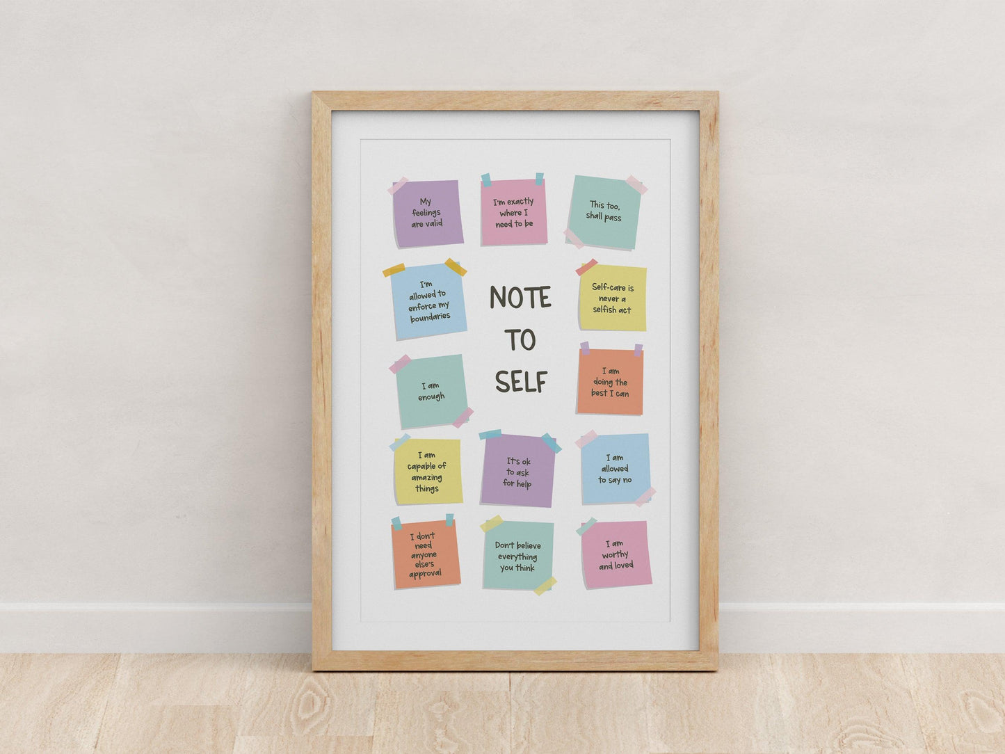 Note to Self Poster - Shine and Thrive Therapy