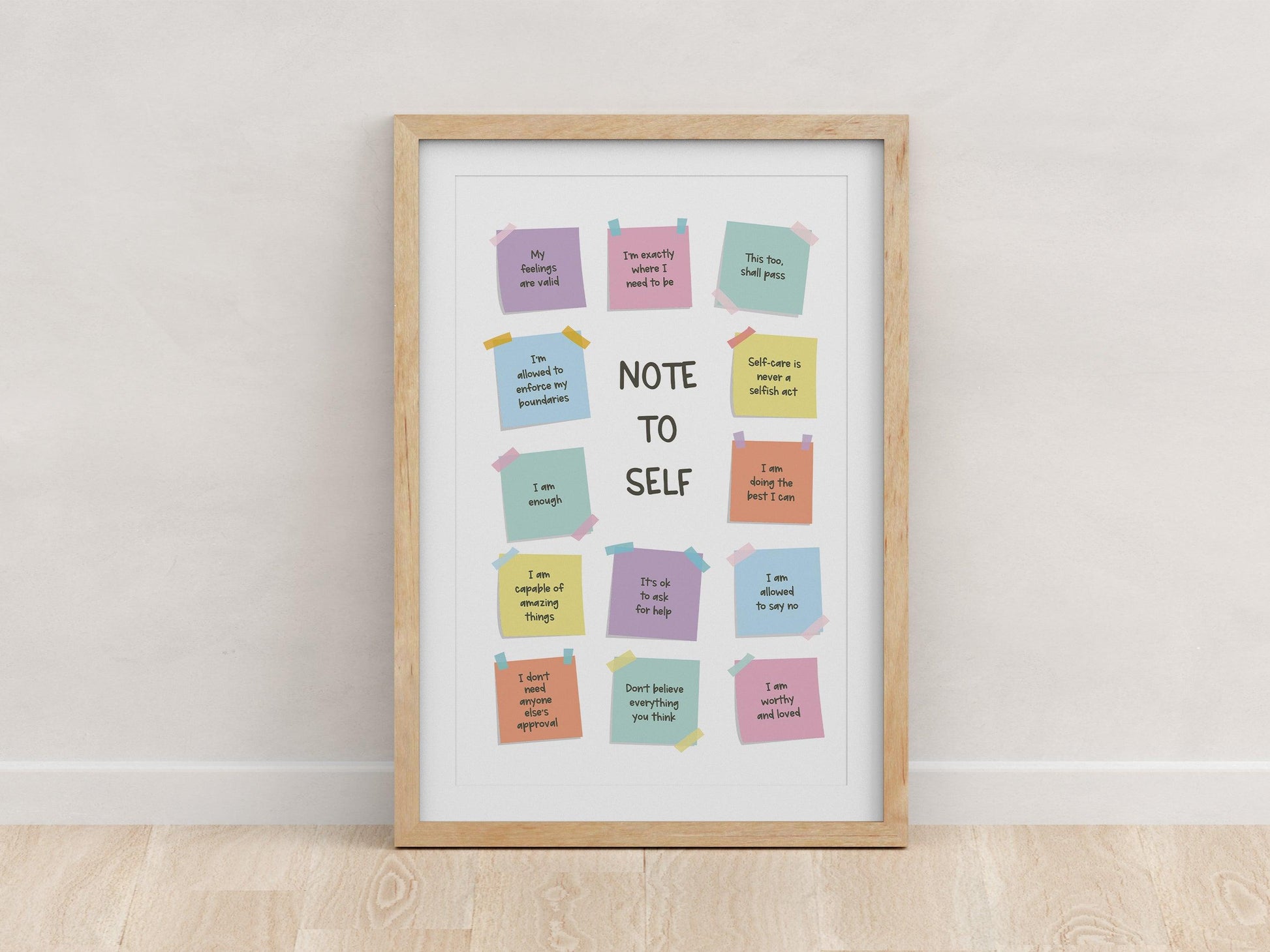 Note to Self Poster - Shine and Thrive Therapy