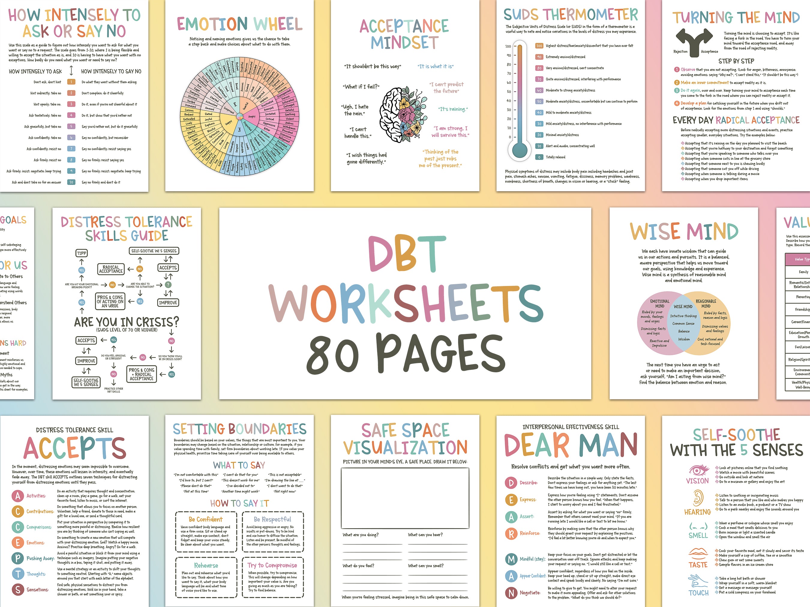 DBT Worksheets Shine and Thrive Therapy