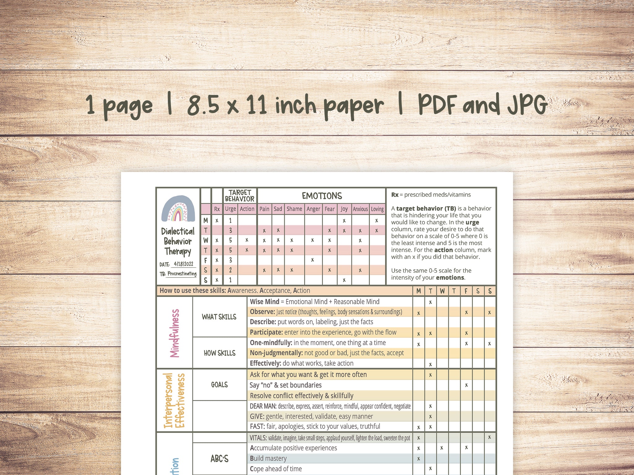 DBT Skills Tracker – Shine and Thrive Therapy