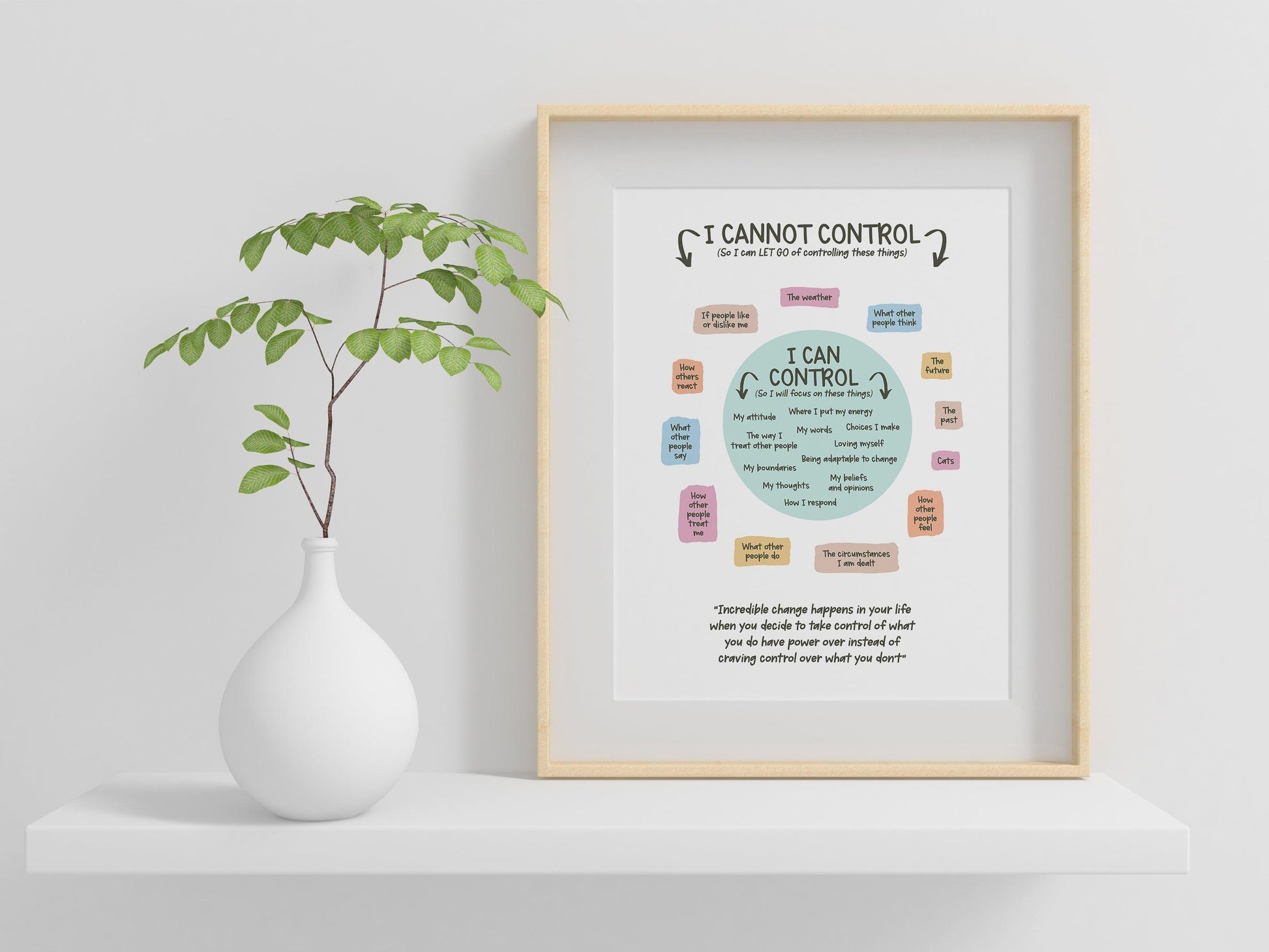 What I Can and Cannot Control Poster - Shine and Thrive Therapy