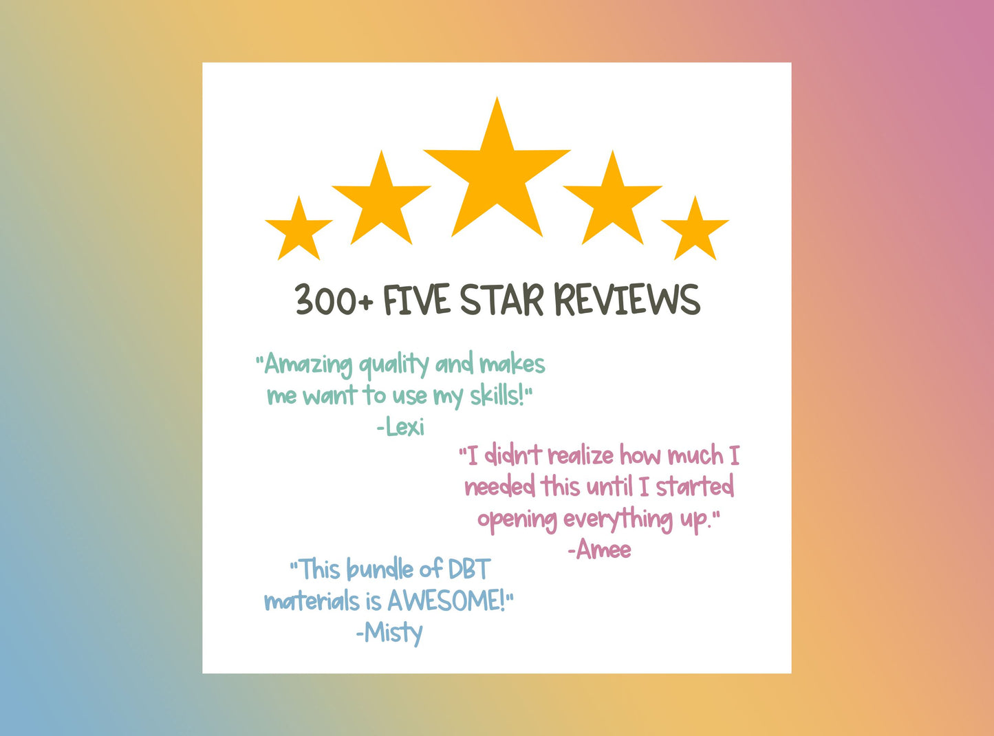Over 300 five star reviews DBT Mega Bundle