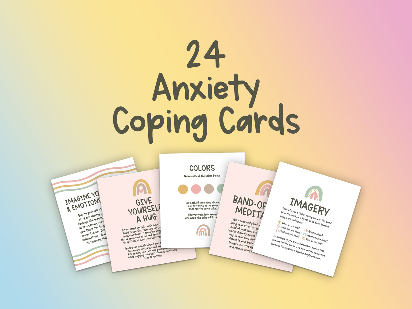 24 Anxiety Coping Skills Cards